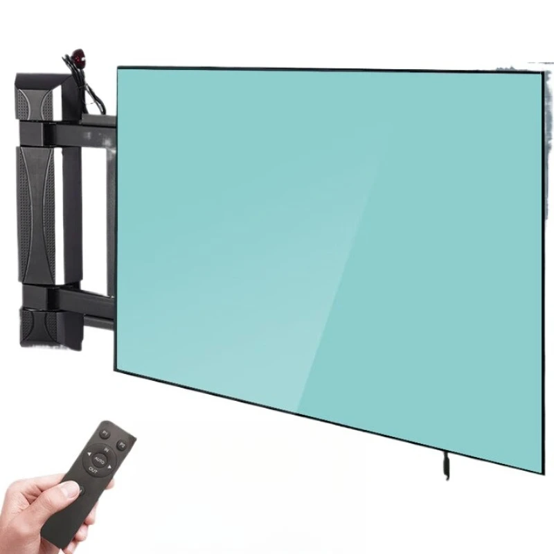 

Electric remote control wall hanging telescopic rotating TV hanger