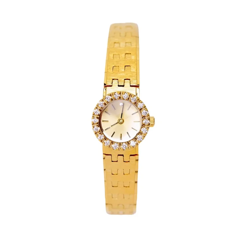 

Vintage antique diamond-studded watch gold mini dial quartz watch osmanthus watch ins wind explosion