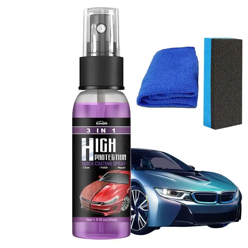 High Protection Car Spray Creative 3 In 1 Waterless Wash Car Detailed Spray With Sponge car  Coating Agent Wax Car Accessories