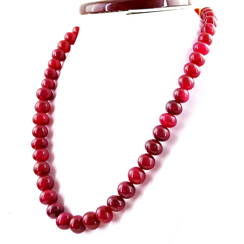 540.00 CTS EARTH MINED ENHANCED RUBY ROUND SHAPE BEADS NECKLACE (RS)