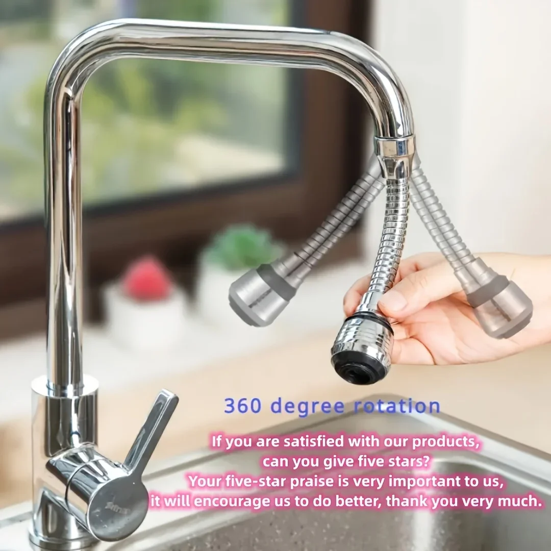 

Kitchen Adjustable Faucet Sprinkler Water-saving FilterDevice Lengthening Rotating Splash Proof Sprinkler Spray Extender Bubbler