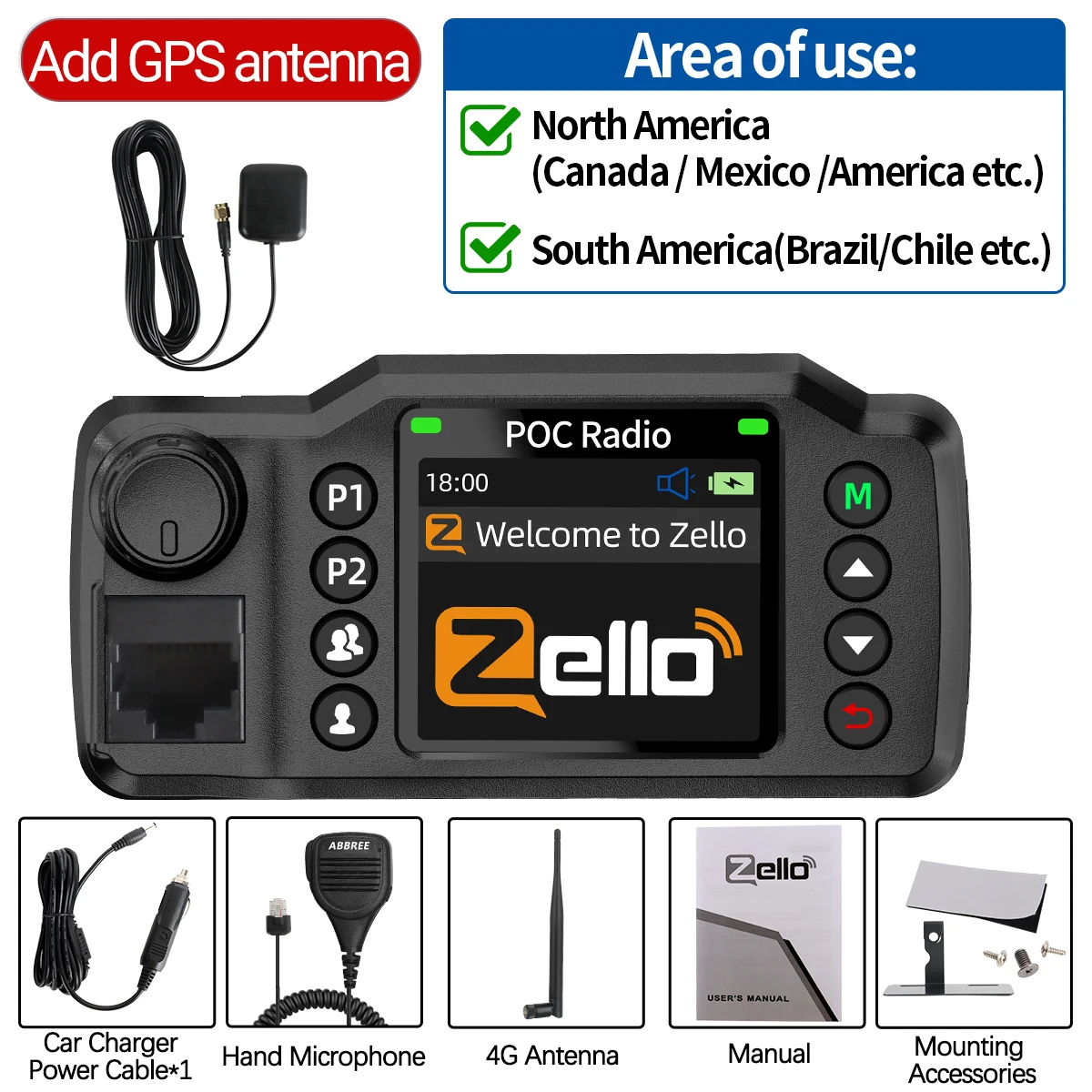 ABBREE GP-8900 Plus Mini POC Netwerk Autoradio Zello GPS Lange afstand 4G Android WiFi Dual SIM Voor Voertuigvloot Zoeken & Redding