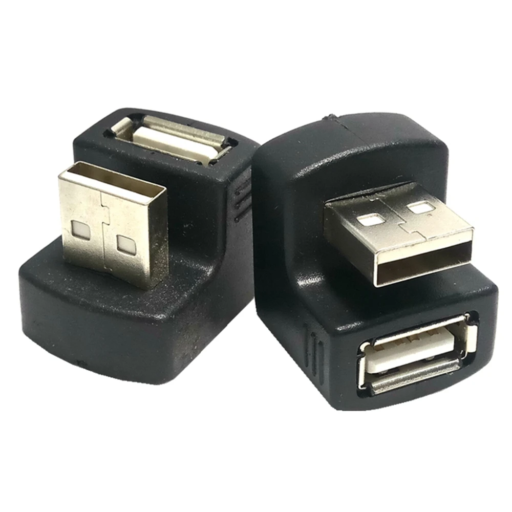 Nieuwe Usb-2.0 Adapter Rechtsonder Of Onderaan Een Stekker Naar Vrouwelijke Extensie 90 180 ° Zwart