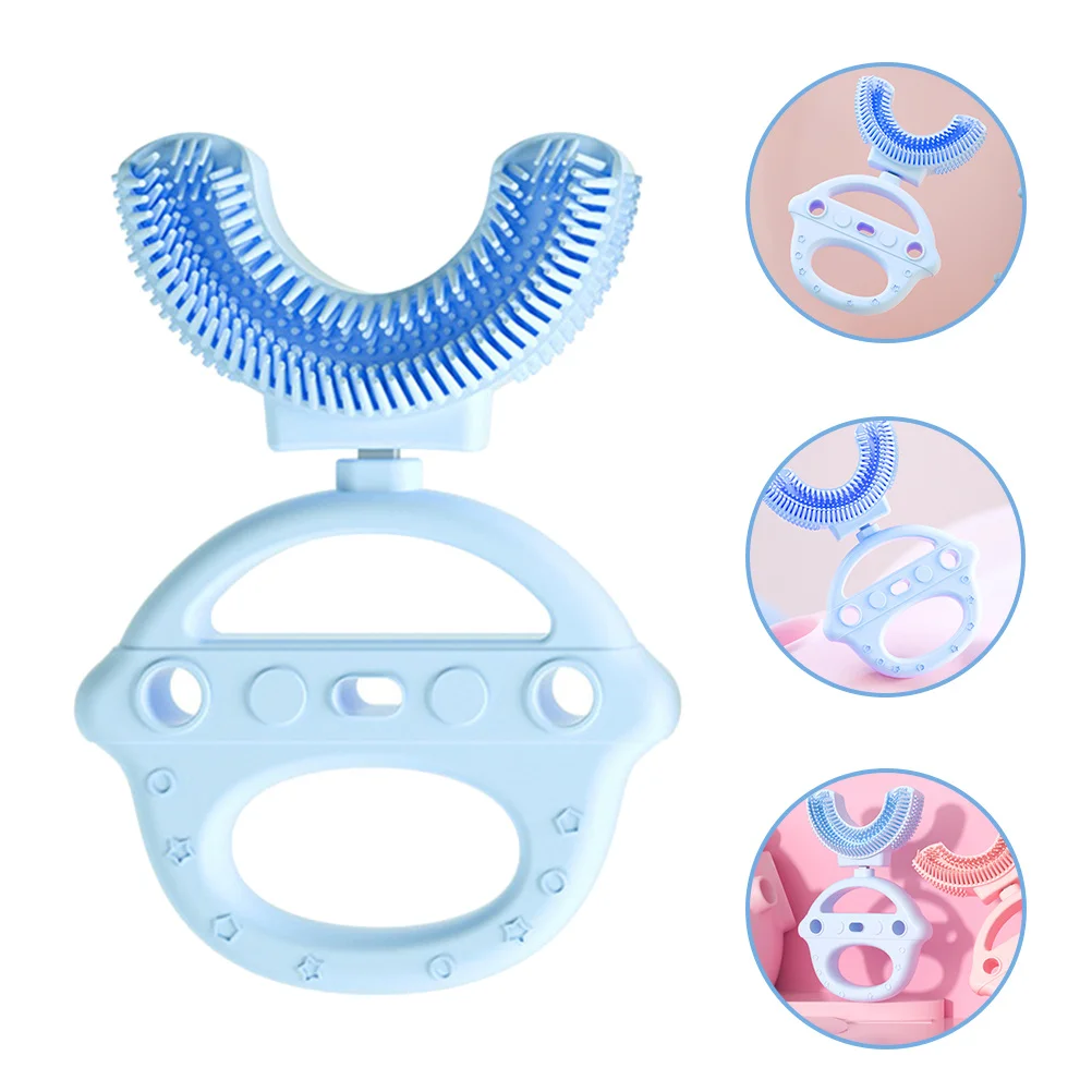 

Childrens U Shaped Toothbrush Manual Soft Brush Head Easy Hold Reduce Injuries Portable Lightweight Home Travel Use