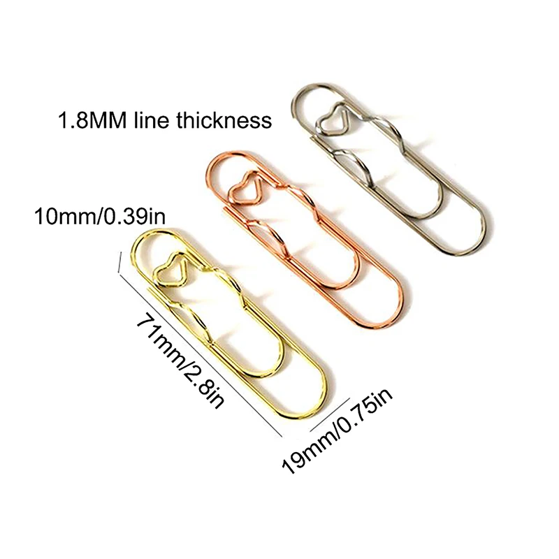 10Pcs Metal Pen Holder Clip Paper Clips Bookmarks Photo Memo Ticket Clip For Notebooks Paper Clips Office Stationery Tool