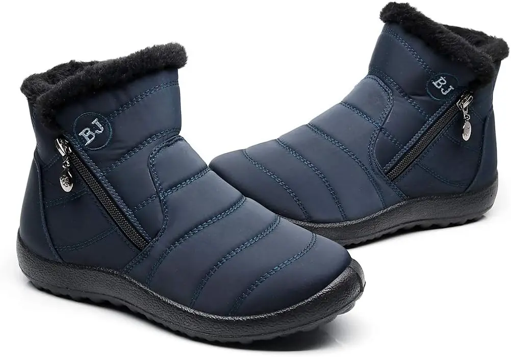 

Women's Short Boots, Unisex Winter Lined Ankle Boots, Casual Home Shoes Winter Warm Snow Boots Waterproof Oxford Outdoor Shoes