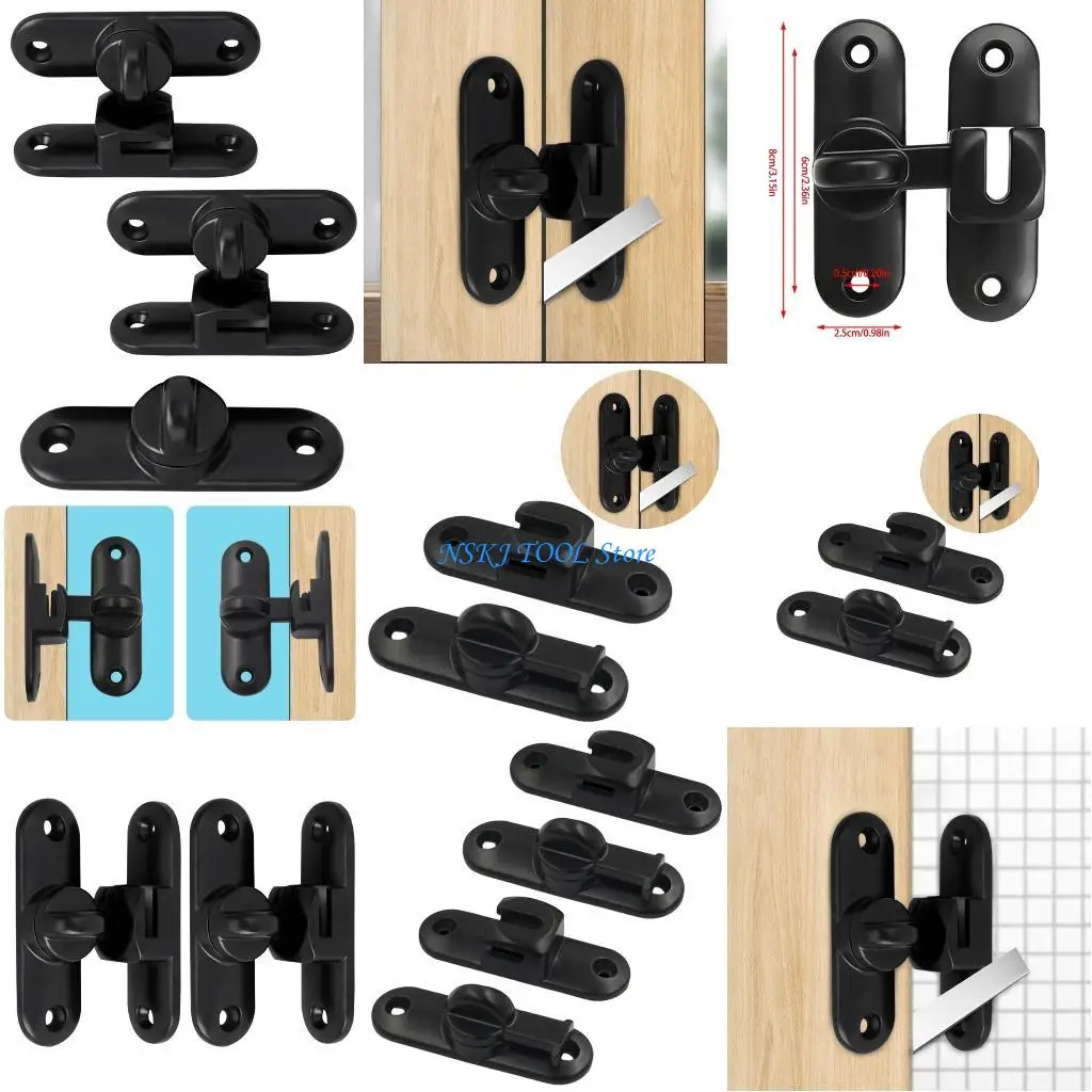 

L8RC Pack of 2 Slide Bolt Door Lock Not Drilling Require for Various Applications