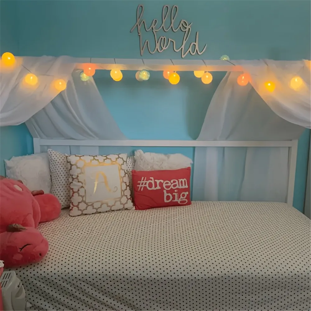 Christmas Cotton Ball Decorative String Light Handmade DIY Thread 10/20 Balls String Lamp Battery Family Party Fairy Lights