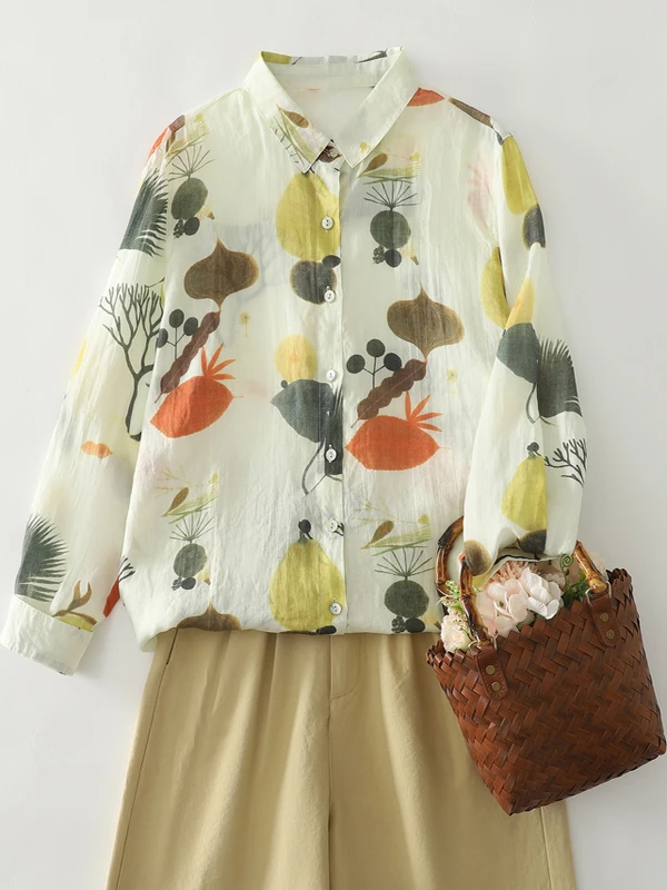 

Длинный женский свитер из чистого хлопка с художественным принтом, большой размер, с отложным воротником на одной пуговице, повседневный модный комбинезон для поездок на работу