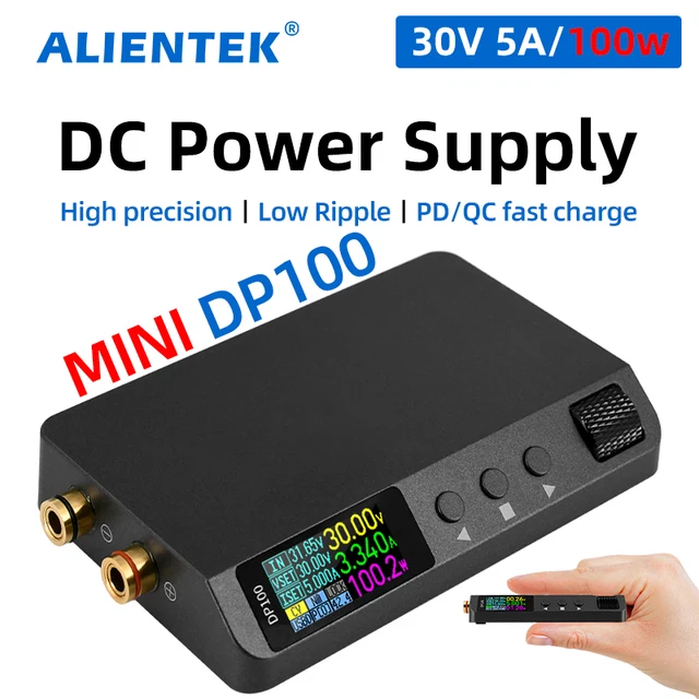 ALIENTEK DP100 Zasilacz DC Regulowany 30V 5A Zasilacz laboratoryjny Przenośny regulator Przełączający zasilacz cyfrowy