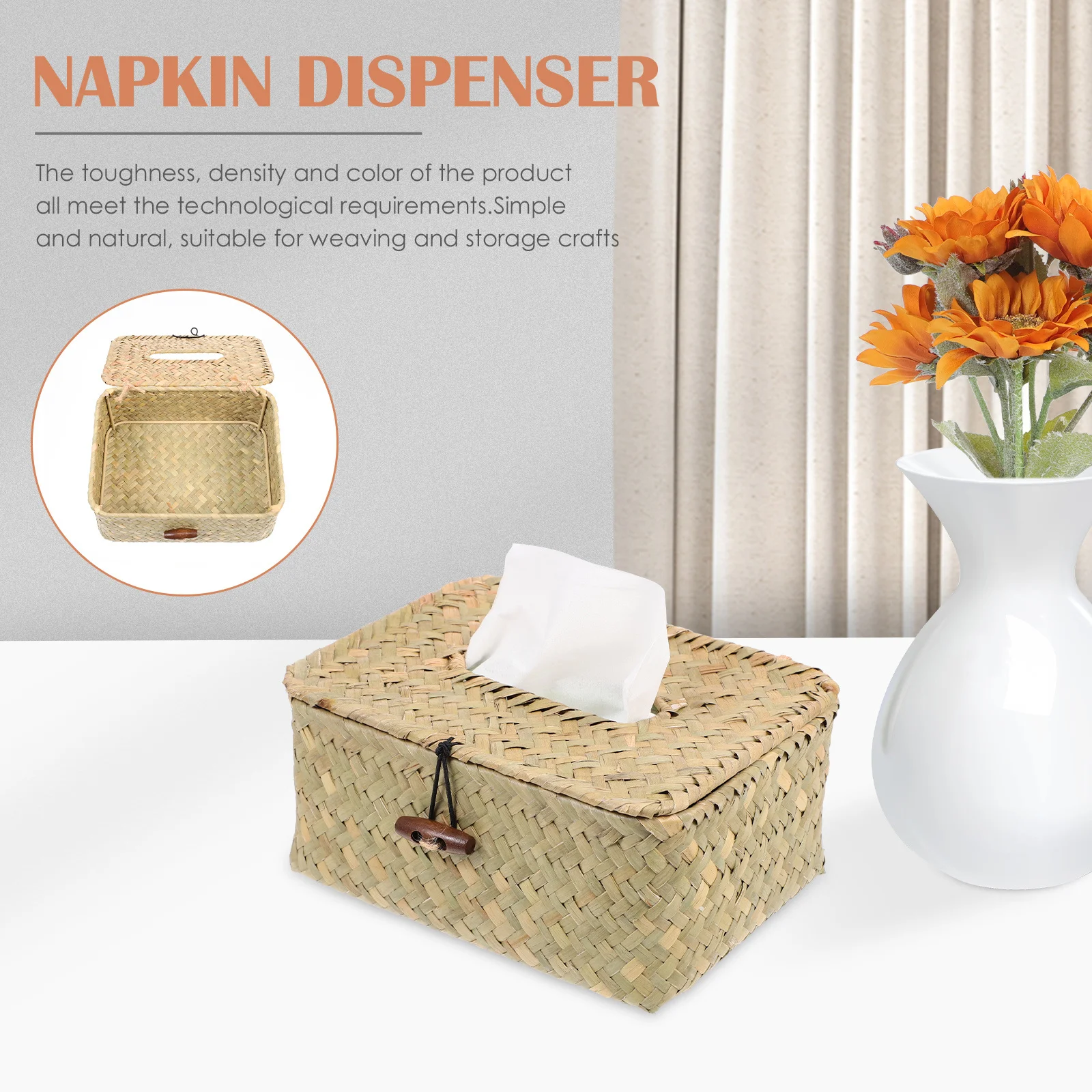

Tissue Box Holder Large Opening Design Napkin Dispenser For Living Room Bedroom Office Coffee Shop Storage Case
