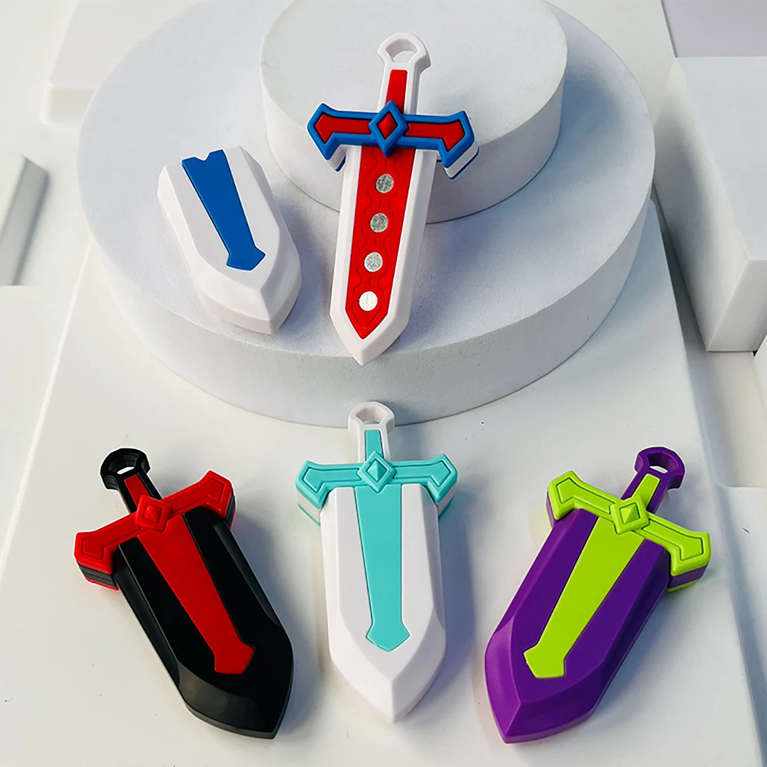 3D Printing Mini Handheld Push Sheath Sword In Stone Decompression Anxiety Stress Relief Toys Parent-child Game Birthday Gifts