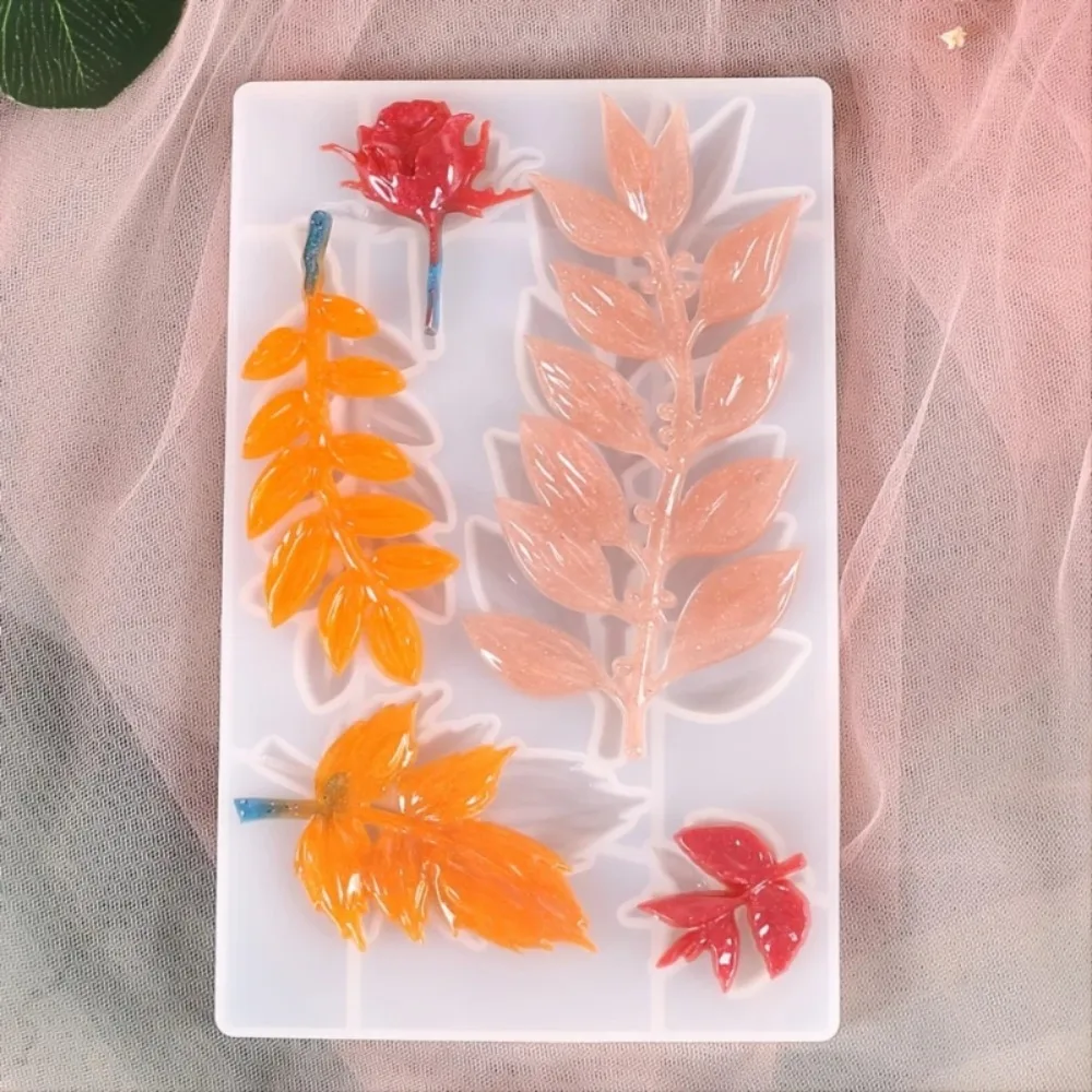 2026 Latest Model DIY Crystal Epoxy Resin Mold European Leaf Flower Branches Silicone for Jewelry Cake Candy Decor Creative Home