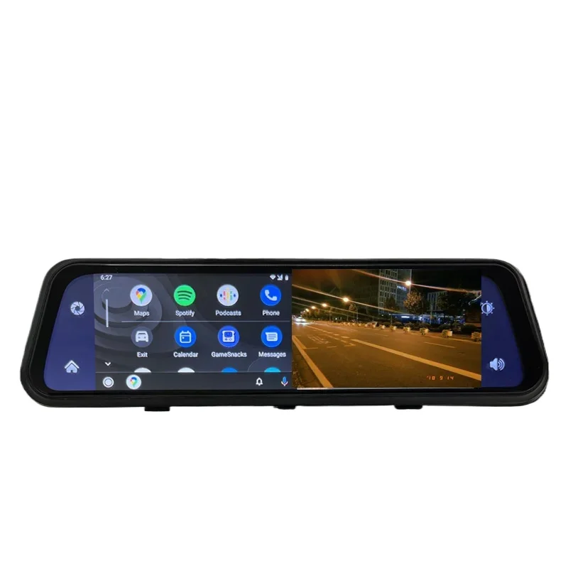 

9.66 Inches 2.5K Car DVR Screen CarPlay Module Stream Media Dual Lens Video Recorder Rearview Mirror Dash Front Back CAM