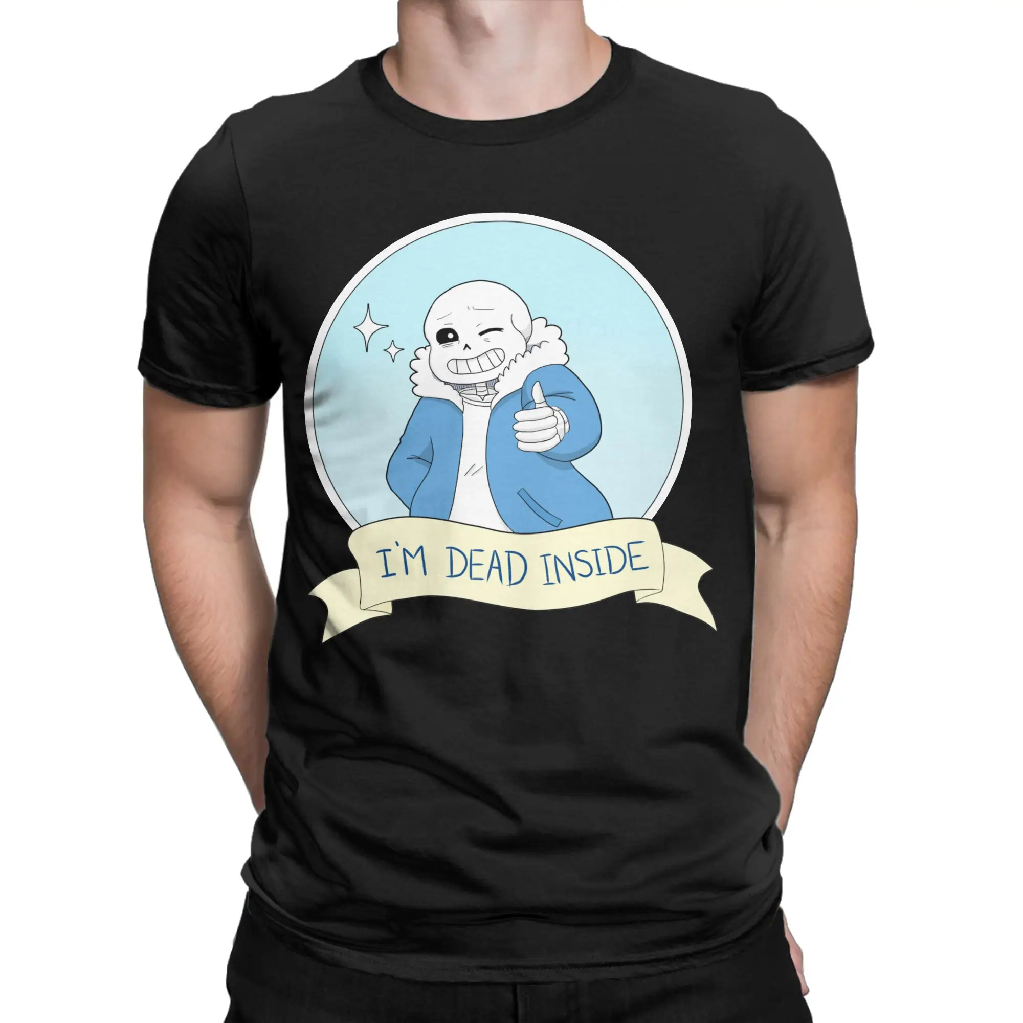 Undertales Sans I'm Dead Inside T-Shirts Men Women  Funny 100% Cotton Tee Shirt O Neck Short Sleeve T Shirt Clothes