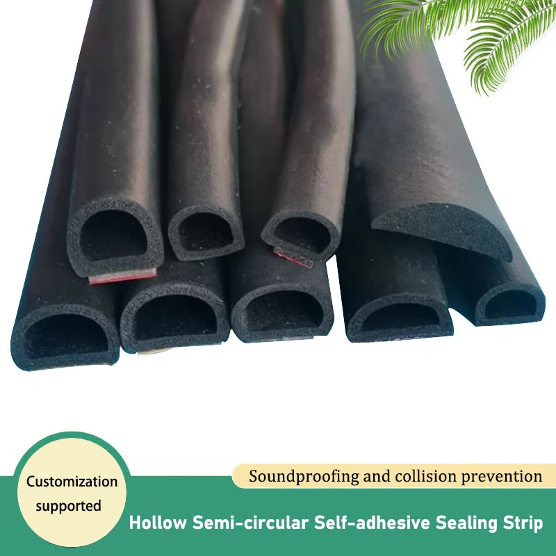 D-type Hollow Semi-circular Self-adhesive Sealing Strip Single sided EPDM Rubber Foam Strip With Adhesive