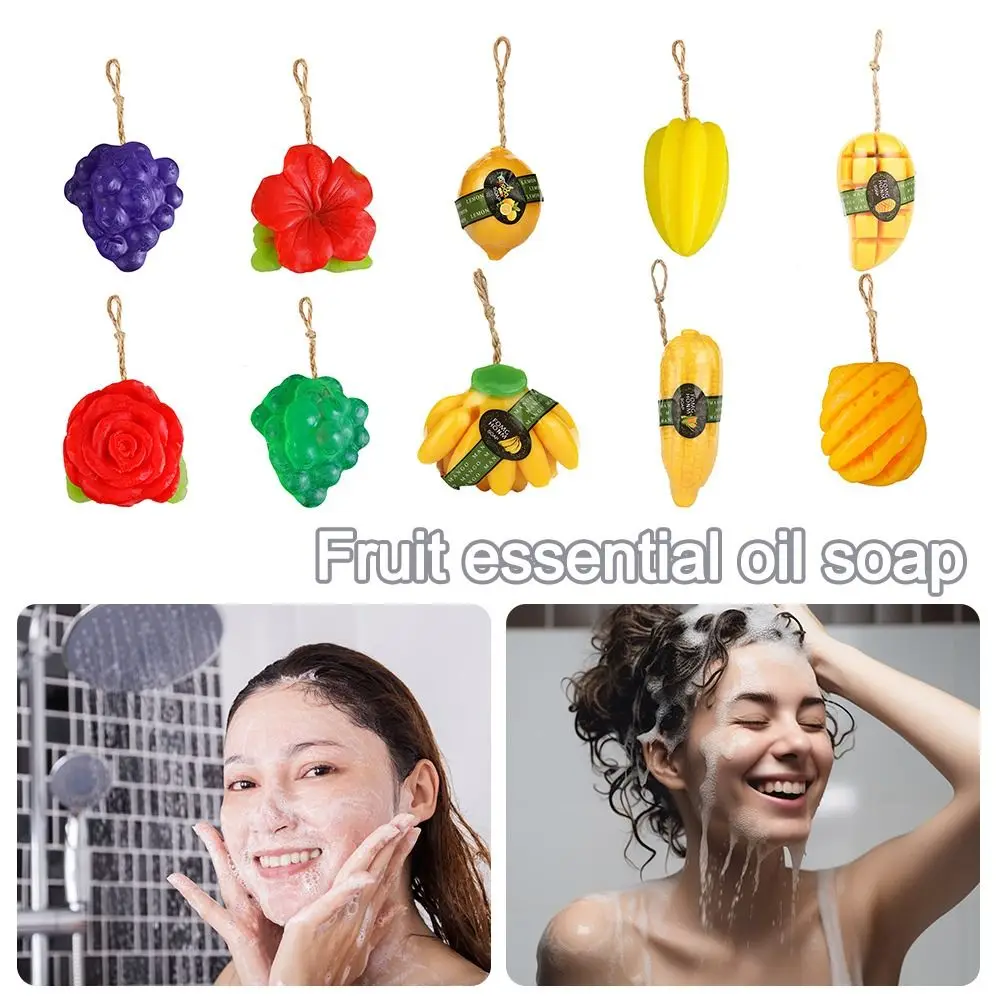 

Mini Simulation Fruit Soap Skin Cleaning Moisten Brighten Skin Wash Soap Vegetable Soap Gifts