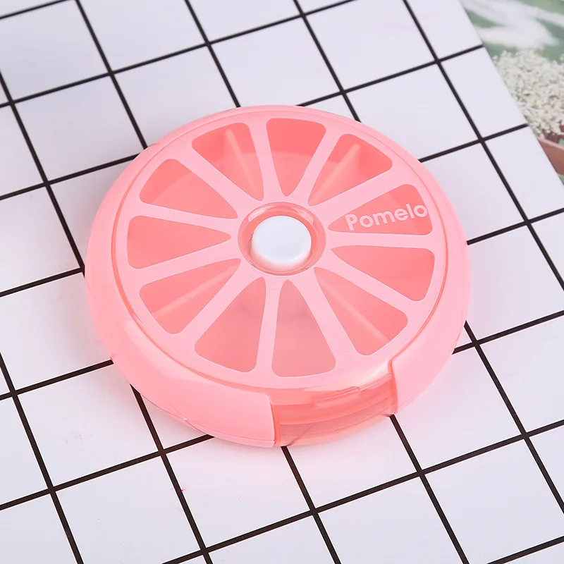 Mini Pill Box Weekly Medicine Pill Box Rotating Box Case Splitter Pills Organizer Portable Travel 7 Day Pill Container Case