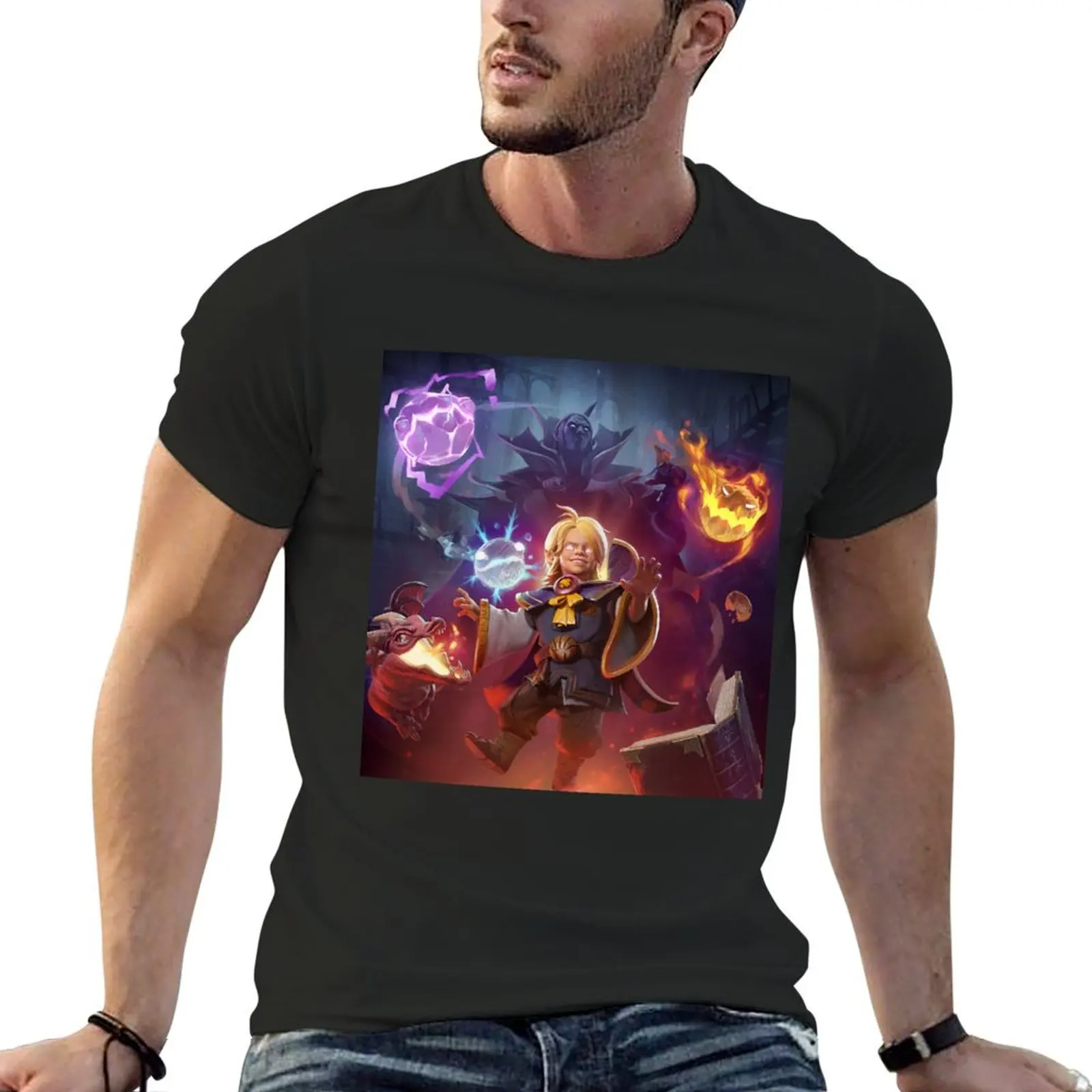 Dota 2 Baby Invoker Art T-shirt tops quick drying customs for a boy mens clothing