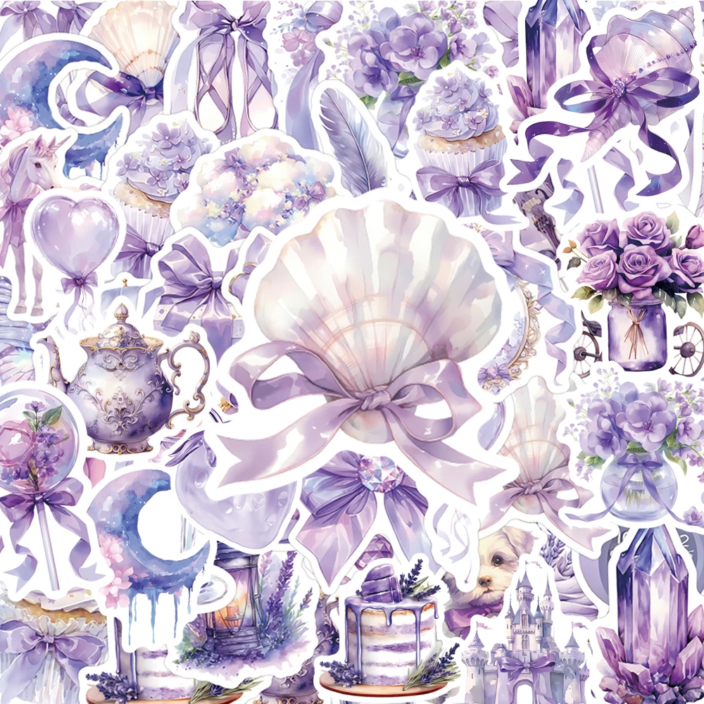 

10/30/50PCS Funny Cute Purple Coquette Cartoon Stickers Decals DIY Laptop Phone Case Diary Fridge Graffiti Sticker for Kids Toys