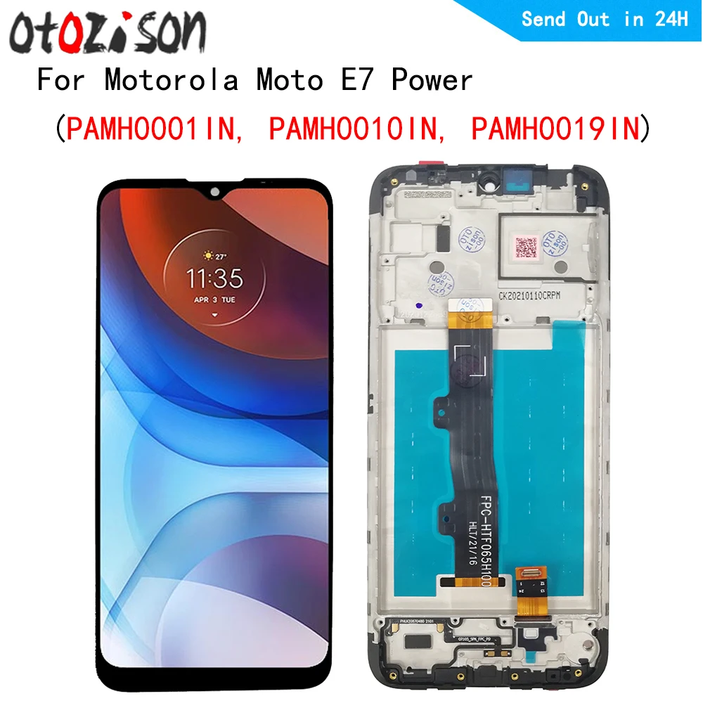 

ЖК-дисплей 6,51 дюйма IPS E7Power для Motorola Moto E7 Power PAMH0001IN, PAMH0010IN, сенсорная панель, дигитайзер с рамкой в сборе