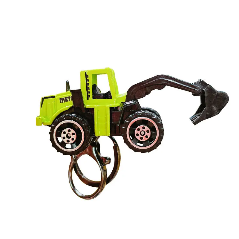 Creative Mini Alloy Engineering Inertia รถของเล่นพวงกุญแจจี้การ์ตูนที่สมจริง City Excavator Bulldozer ดึงกลับรถของเล่น