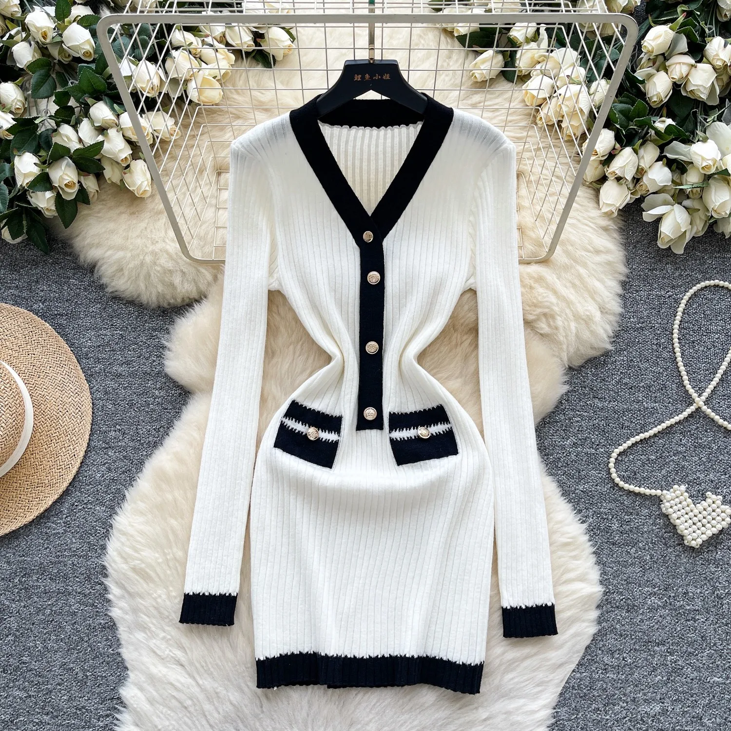

Winter Sweater vestidos feminino Women Vintage Long Sleeve Slim Sexy Bodycon Dress Korean Fashion Casual Robe Femme