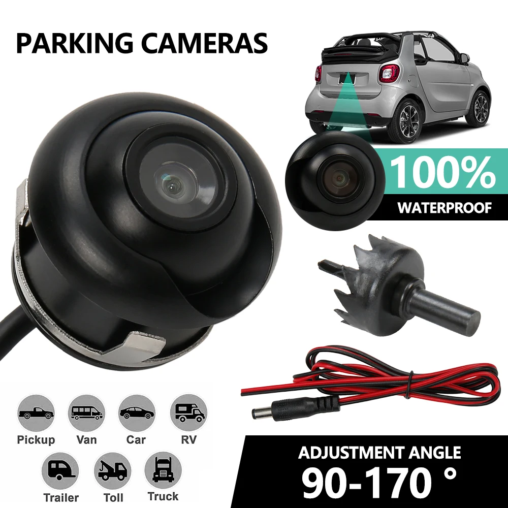 Car Backup Camera Rear HD 170 degree Wide Viewing Angle CCD Camera Wide Angle Reversing Backup Auto Night Vision 6M for Trucks