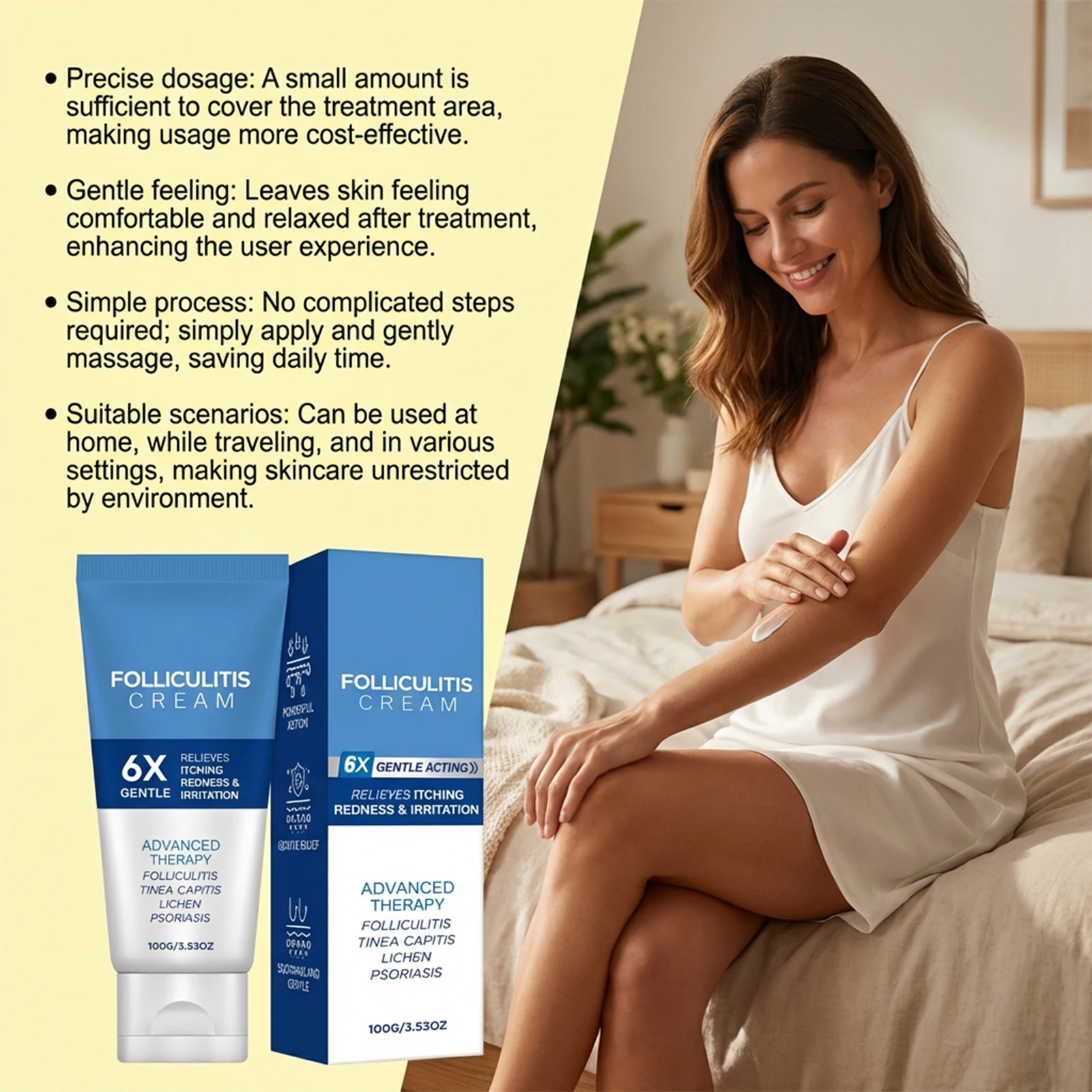 Herbal Folliculitis Cream Relieve Itching Reduce Redness Soothe Skin Irritation Repair Skin Barrier Nourish Body Skin Care Ceram