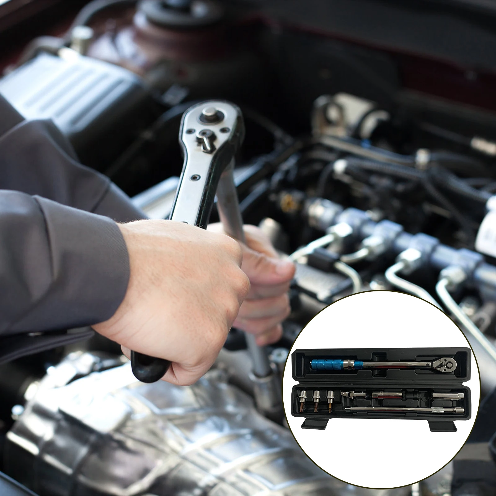 8pcs Torque Wrench 10-60N.m  3/8 Inch Square Drive Torques Key Torque Wrench Professional Bicycle Automotive Tool