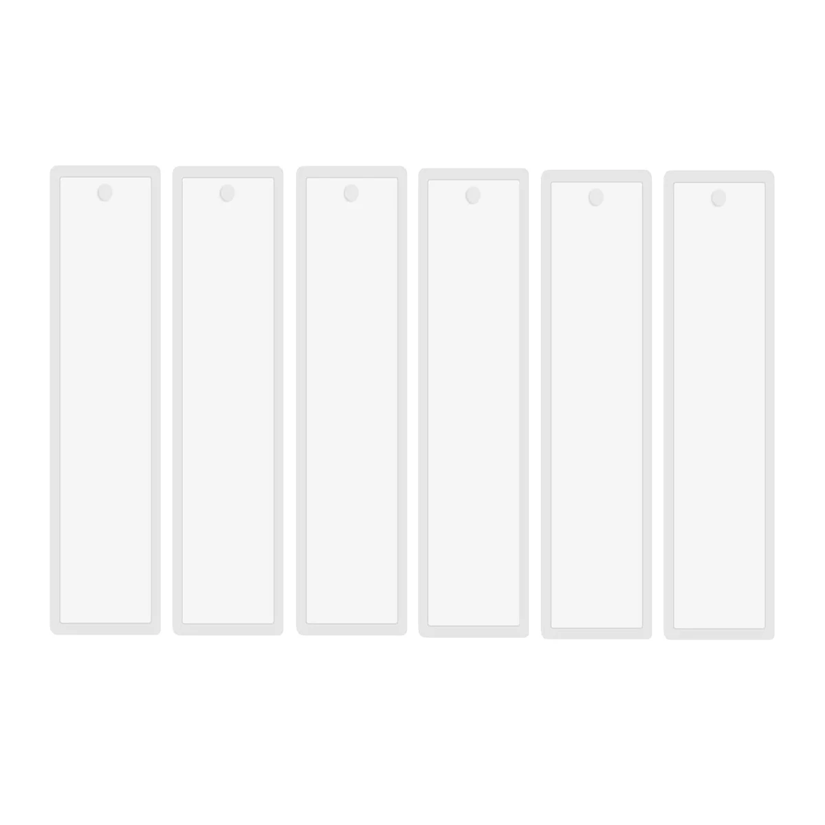 J1UL1N 6 Pcs/Set Rectangle Silicone Bookmark Mold DIY Bookmark Mould Making Epoxy Resin Jewelry Craft Transparent Mold