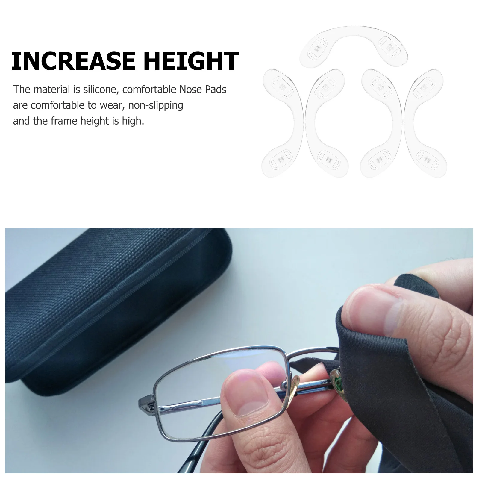 

5Pcs Eyeglass Nose Pads Silicone Non Deformable Comfortable Glasses Nonslip Nose Support Replacement Set Eyeglasses Supplies