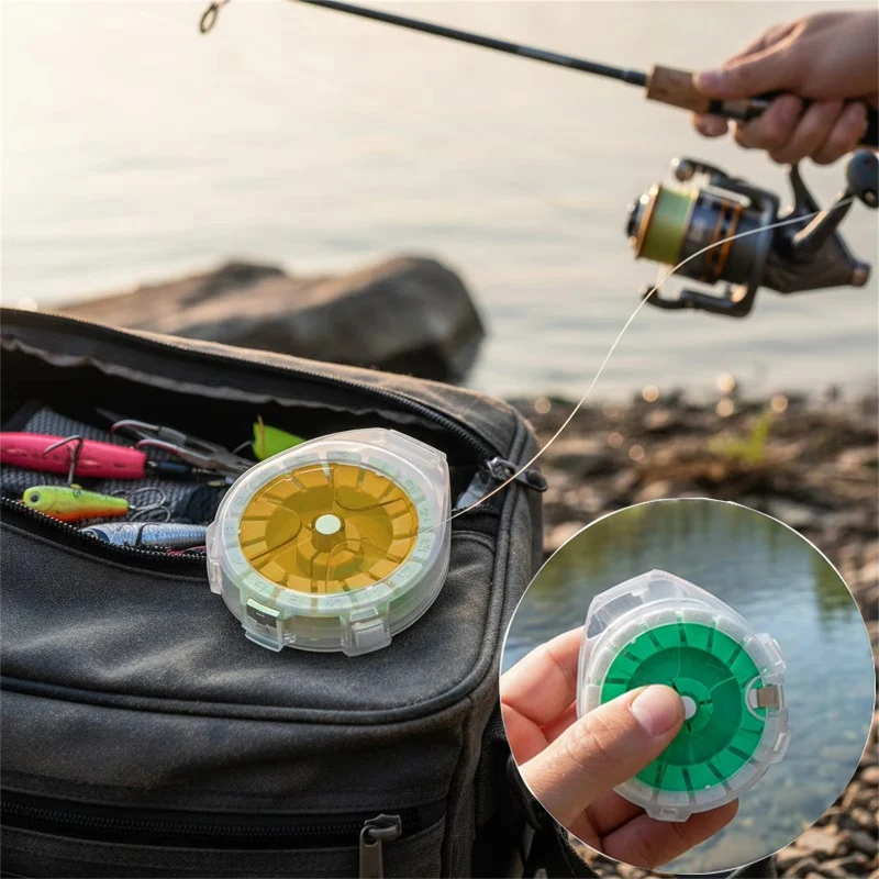 Fishing Line Storage Box with Cutter Anti-Reverse Reel for Carbon Line Plastic Multifunctional Organizer