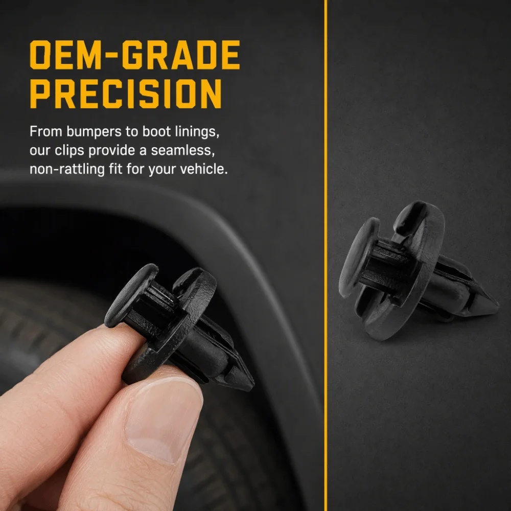 100PCS Plastic Trim Retainer Clips Black Bumper Mud Guard Clips for Nissan Xterra / Versa / Sentra / Maxima