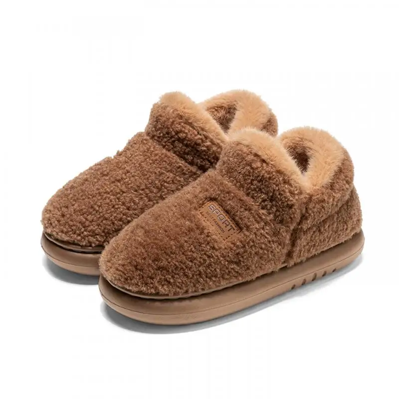 Komfortable Schneestiefel aus Lammwolle mit rutschfester, dicker Sohle für Damen, Winter 2026, Übergröße 45, warme, plüschige Stiefeletten, kurze, pelzige Stiefeletten für Damen – Detail 17