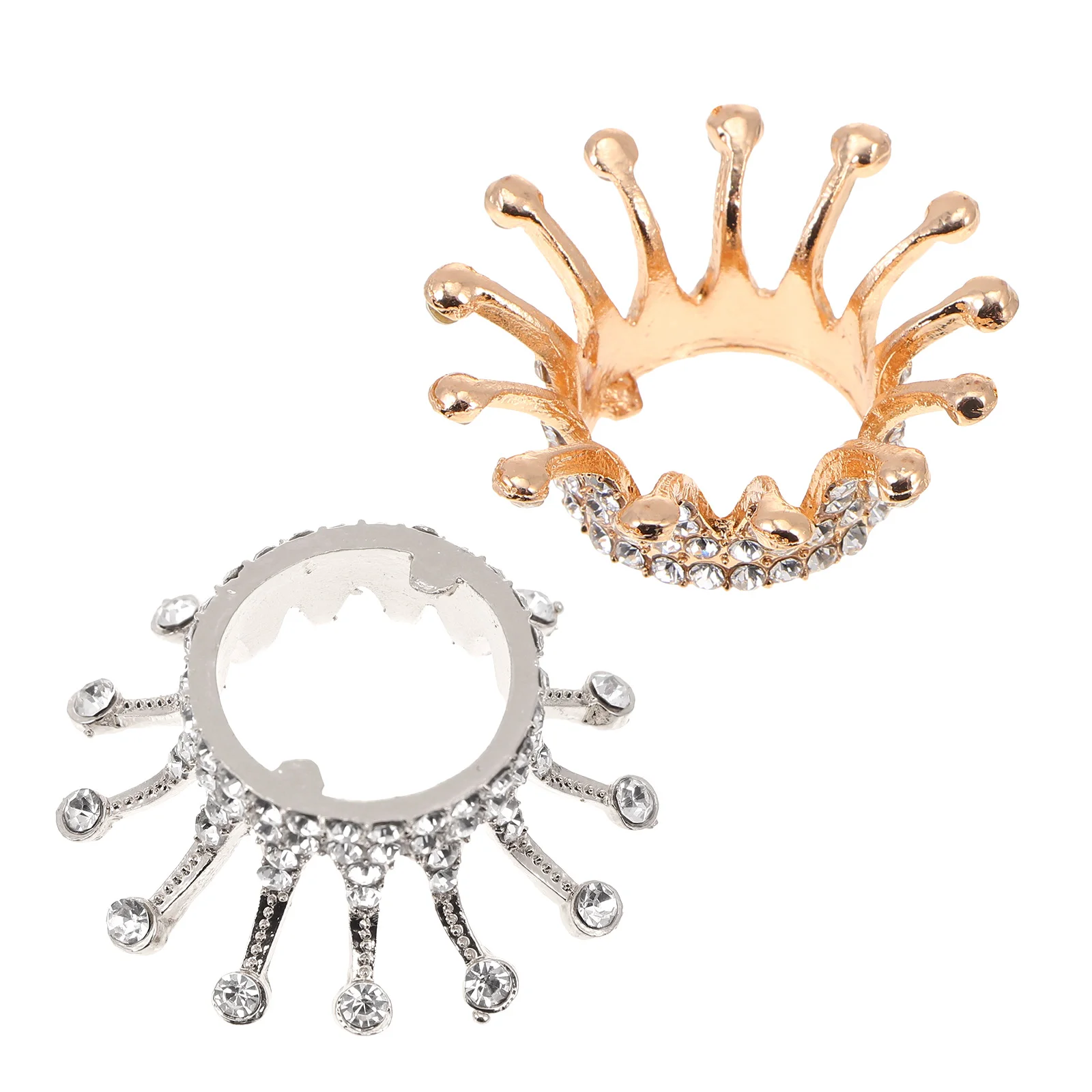 2 Pcs Nail Pen Holder Portable Artist Crown Shaped Plate Crystal Tray Stylish Manicure Bowl Alloy Polish Plates Dish Tools