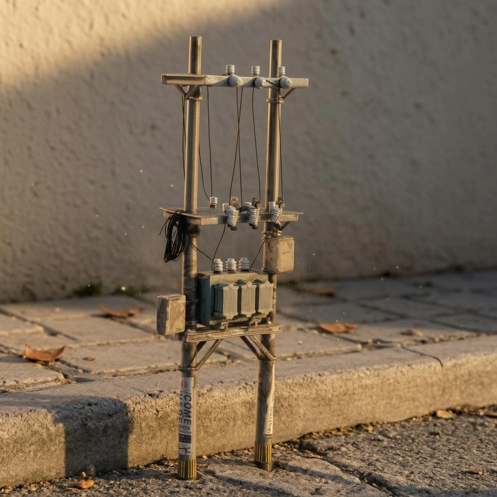 Electrical Pole Model 1:64 Scale Utility Pole Miniature Transformer Model Resin Scene Setting Piece Detailed
