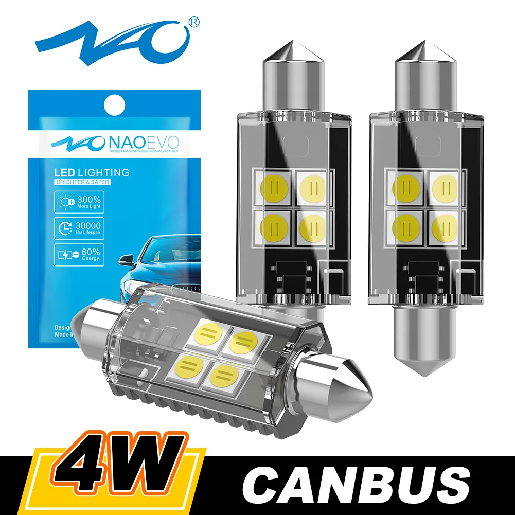 NAO C5W LED CANBUS C10W 12V 3030 SMD Безопасный гирлянда 31 мм 36 мм 39 мм 41 мм Для внутреннего освещения автомобиля Лампа для чтения номерного знака