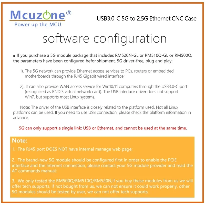 Caja CNC USB3.0-C Ethernet(RJ45), 5G a 2,5G, compatible con RM520N-GL, RM510Q-GL, RM500Q-GL/CN