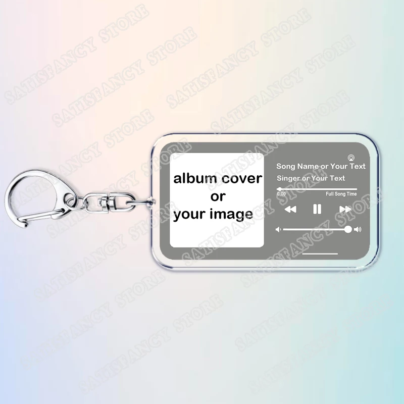 Custom Song Singer Music Keychain Album Cover Photo Keyring Boyfriend Girlfriend Valentines Birthday Wedding Fans Friends Gifts