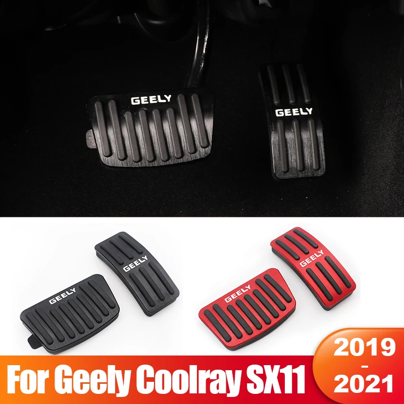 

For Geely Coolray SX11 2019 2020 2021 Aluminum Car Foot Pedal Fuel Accelerator Brake Pedals Cover Non-slip Pad Accessories