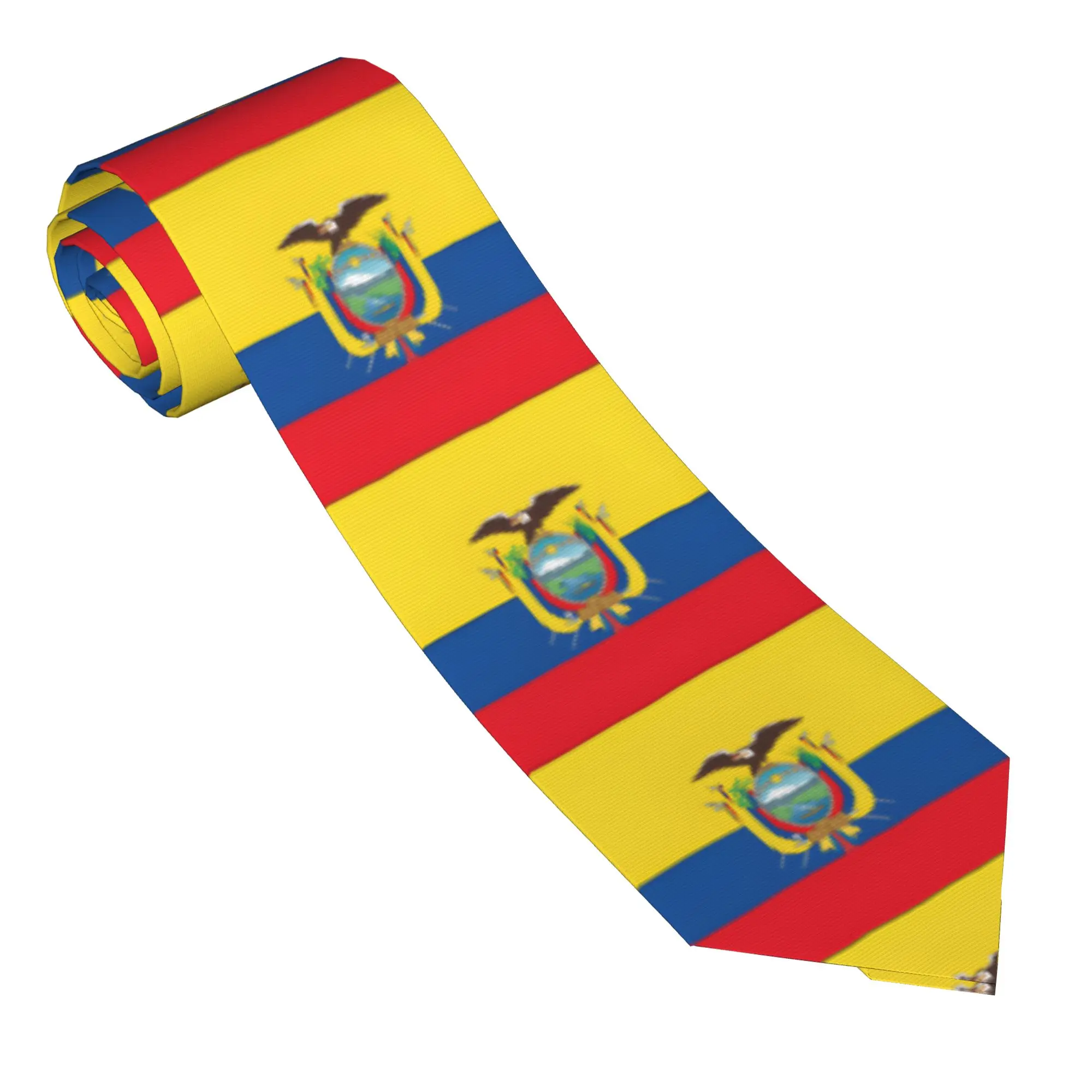 Ecuador National Flag Tie  Wedding Party Neck Ties Classic Casual Neck Tie For Adult Custom Collar Tie Necktie Gift
