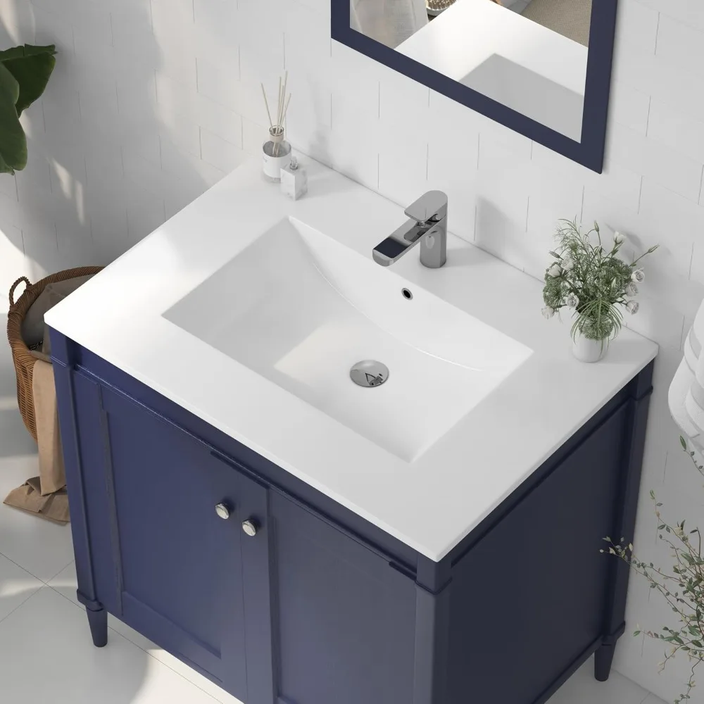 31x22 inch Drop-in Bathroom Sink White Ceramic Vanity Top