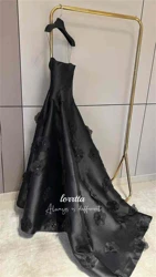 3D Flowers Evening Dress Ball Gown Satin Formal Occasion Dresses for Special Occasions Robe De Soiree Femmes Prom Customized