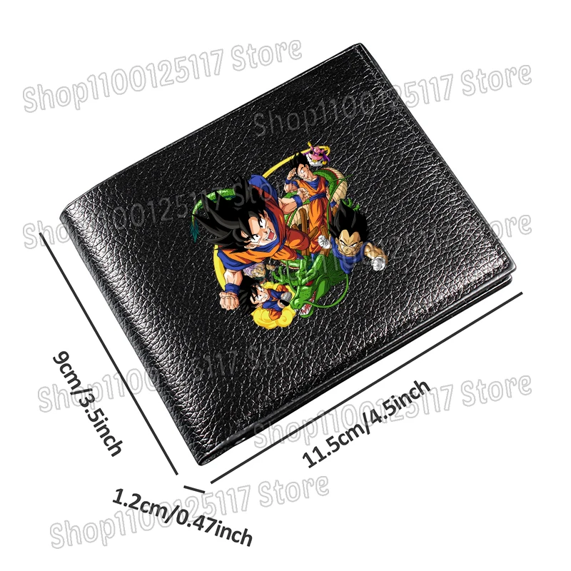 Dragons Ball Wallet Men Anime Printed Short Folding Wallets Cartoon Card Holder Boys Coin Purse Fashion Photo Case Birthday Gift view 2