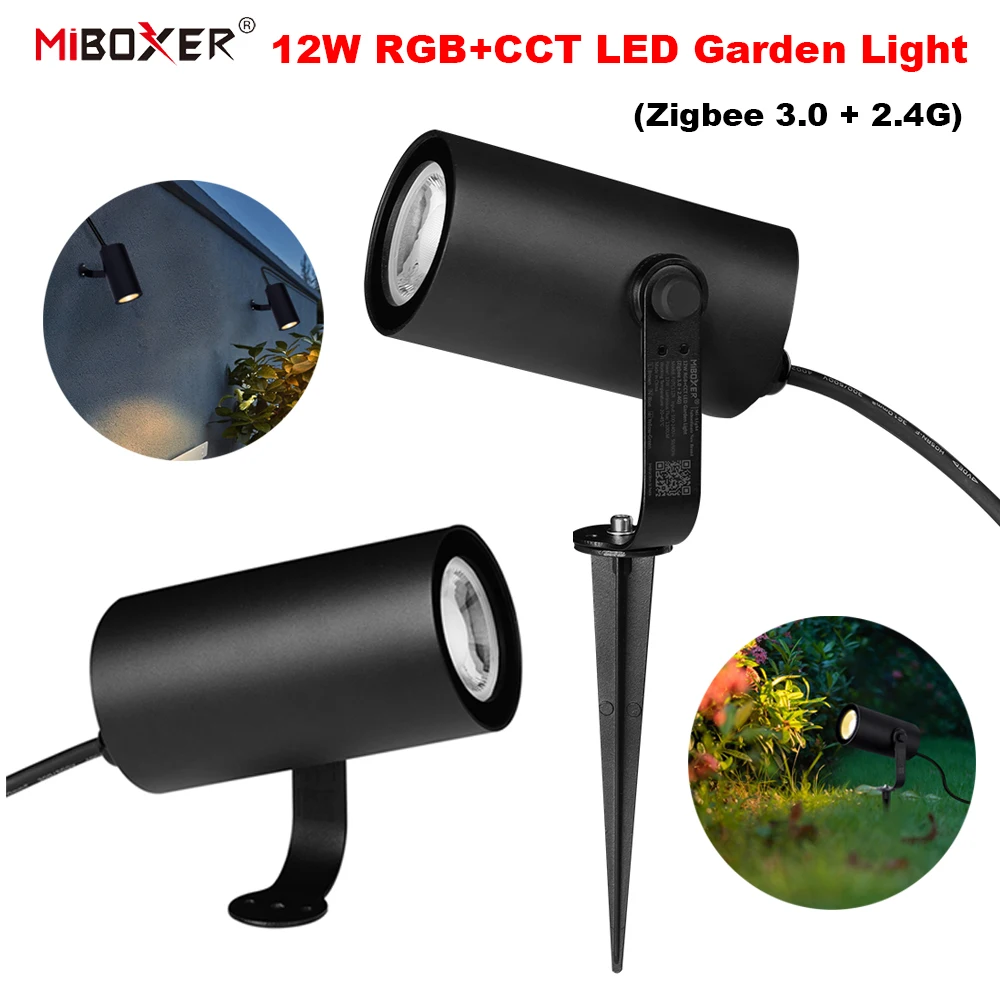 

MiBoxer FUTC11ZR 12 Вт RGB + CCT светодиодный садовый светильник Zigbee 3,0 + 2,4G Wi-Fi управление через приложение/автоматическое передание сигнала 16 миллионов IP66