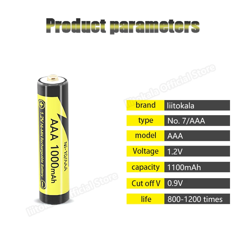 4 sztuk LiitoKala 1.2V AA 2600mAh AAA 1000mAh Ni-MH akumulator do pistolet termiczny zdalnie sterowana mysz zabawki baterie