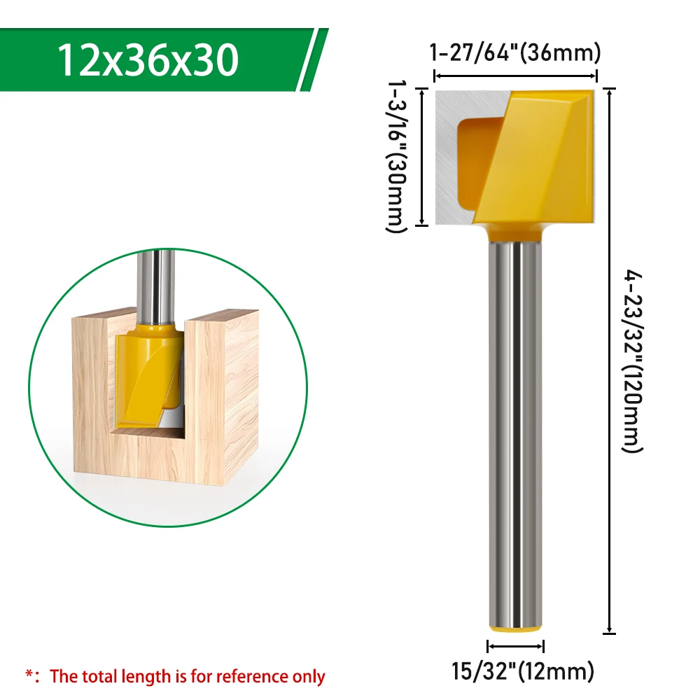 LAVIE 1 Stück CNC-Oberflächenfräser mit 12 mm Schaft, gelber Bodenfräser mit verlängerter Länge zum Glätten von Platten (Durchmesser wählbar) – Detail 7