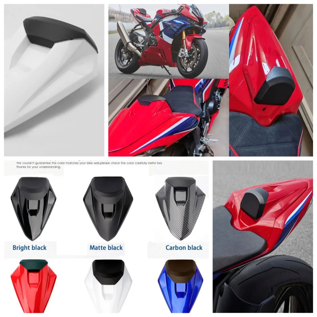 Motorcycle For HONDA CBR1000RR-R SP 2020-2024 Rear Passenger Pillion Seat Cover Fairing Seat Cowl Rear Tail Cover Accessories
