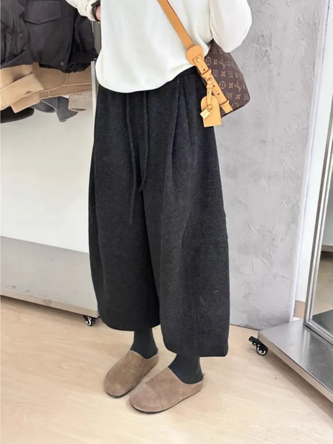 فضفاض السراويل واسعة الساق عارضة الكورية Sle تنوعا تصميم بسيط شتاء جديد وصول المرأة Faion East Gate Market #1
